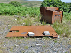 
Graig Wen Colliery, metal box, believed to have been used as a toolchest, July 2011